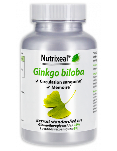 Extrait standardisé de feuilles de Ginkgo biloba.