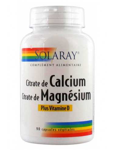 Citrate de calcium, citrate de magnésium, et vitamine D - Solaray