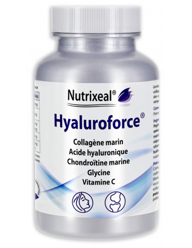Hyaluroforce Nutrixeal : complexe synergique avec collagène, acide hyaluronique, chondroïtine.