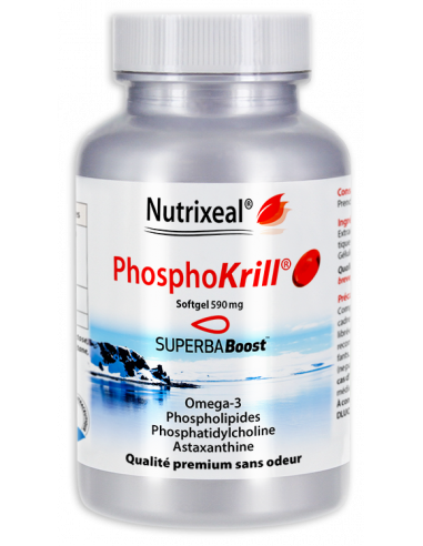 Pure huile de Krill purifiée et concentrée de très haute qualité, omega-3 phospholipides et astaxanthine.