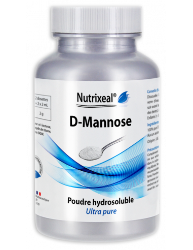Nutrixeal : D-mannose pur en poudre hydrosoluble, gout neutre, vegan