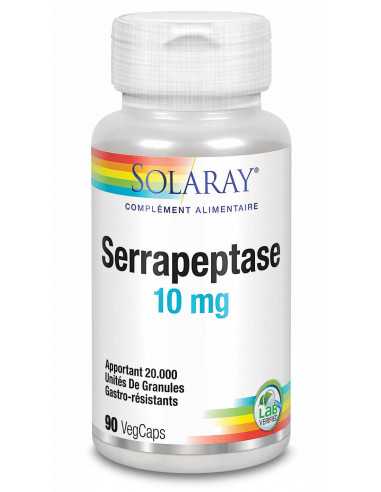 SERRAPEPTASE - 10 mg / 20000 U - Solaray - 90 gélules gastro-résistantes